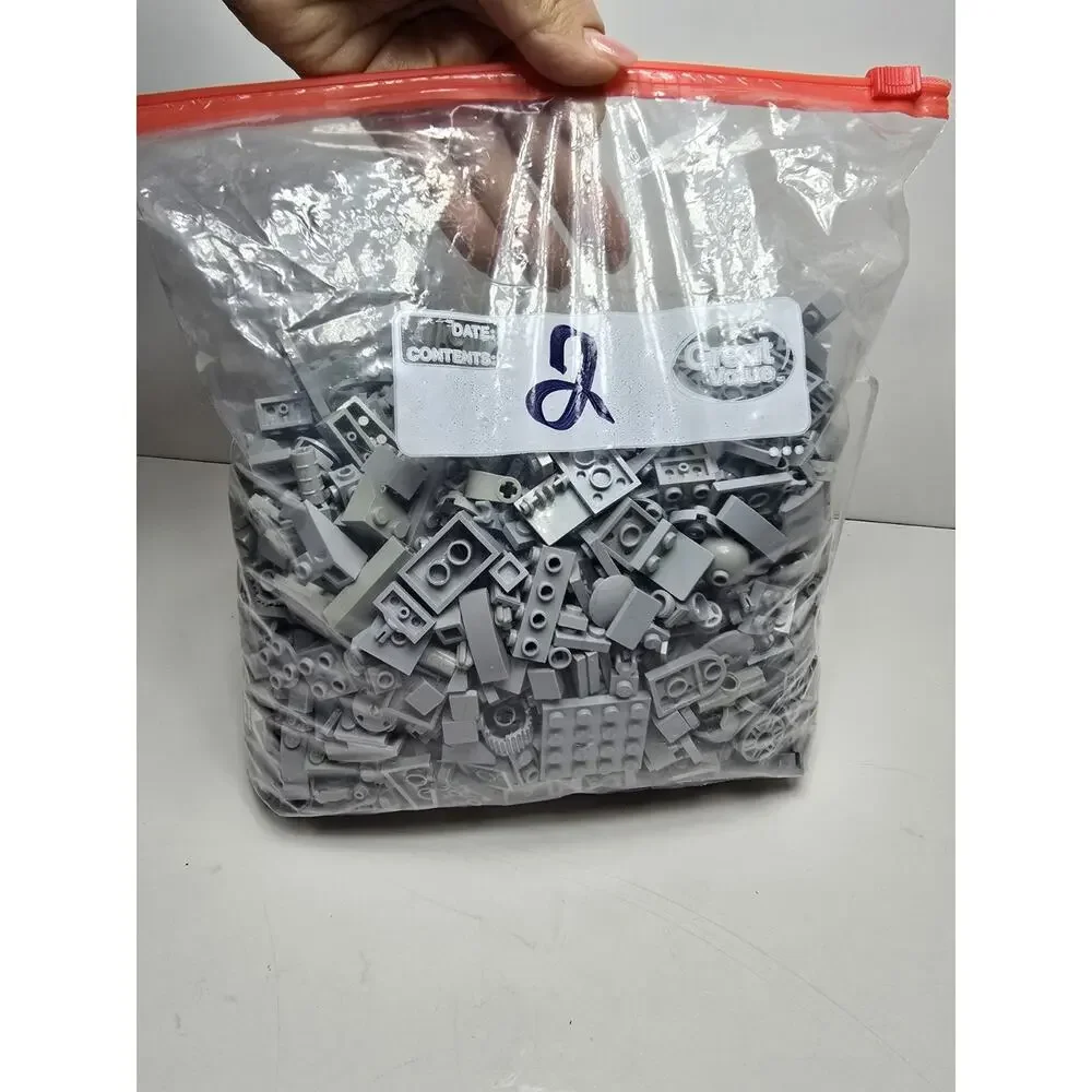 LEGO Bulk lot 2lbs pounds clean LIGHT GRAY MIX bricks blocks pieces #2